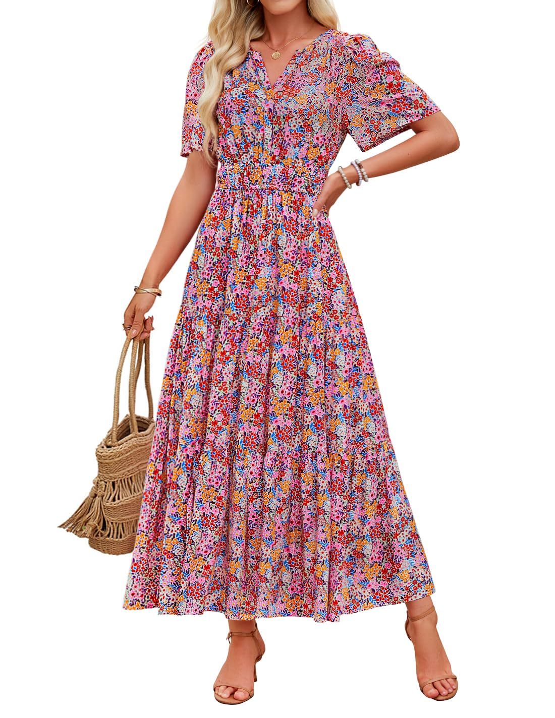 Summer Casual Floral Print Maxi Dress