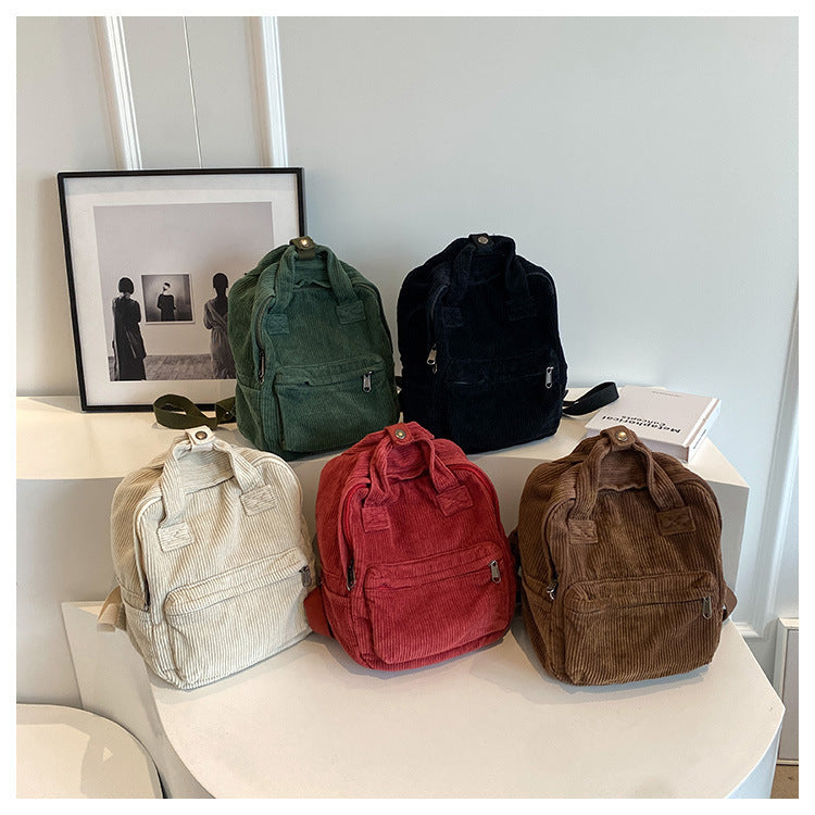 Daily Matching Corduroy Backpack For Women