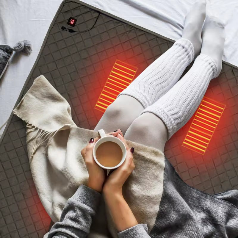 180X150Cm USB Heating Sleeping Mat Outdoor Sleeping Pad Insulation Camping Heated Thickened Mattress Yoga Mat Heating Mats