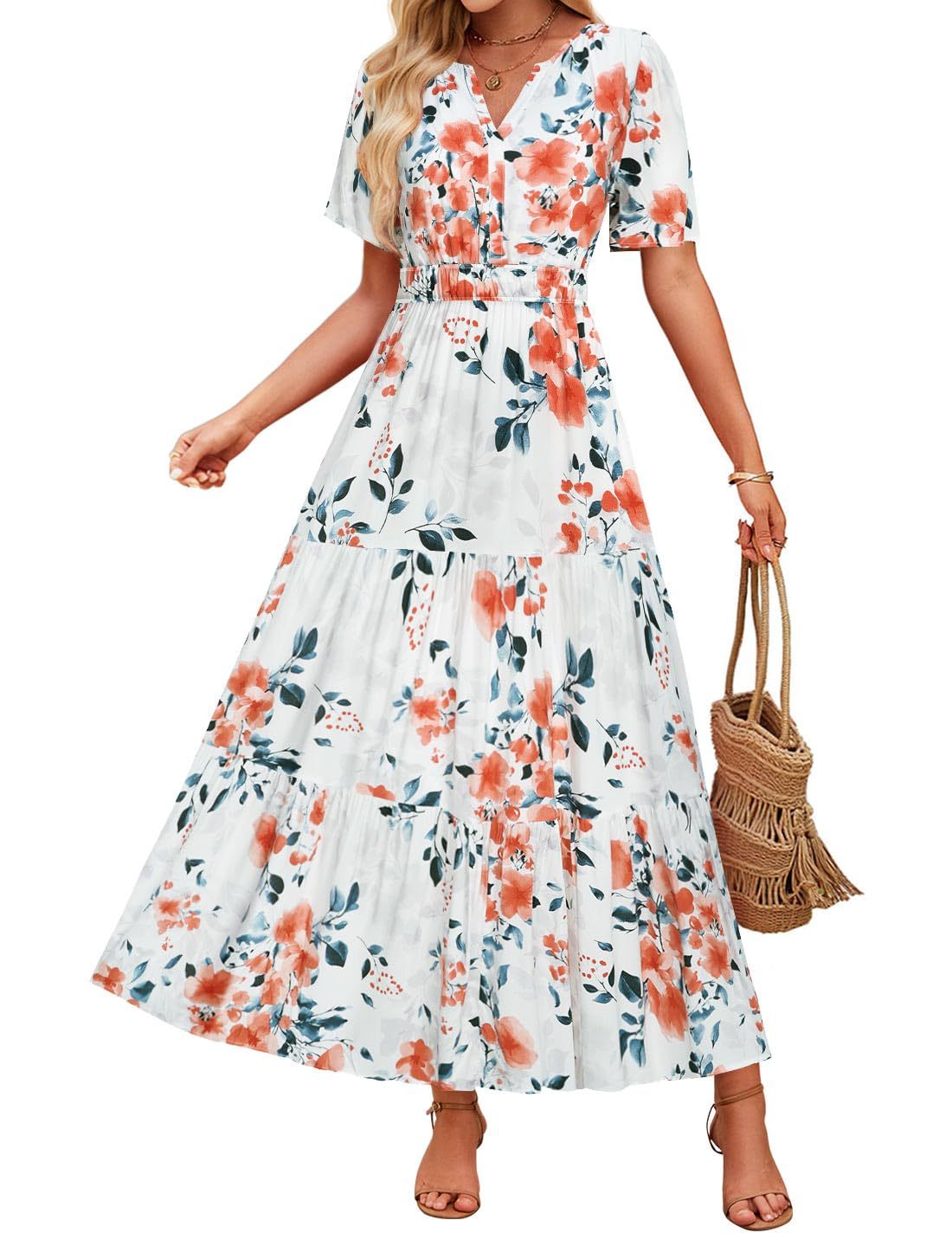 Summer Casual Floral Print Maxi Dress