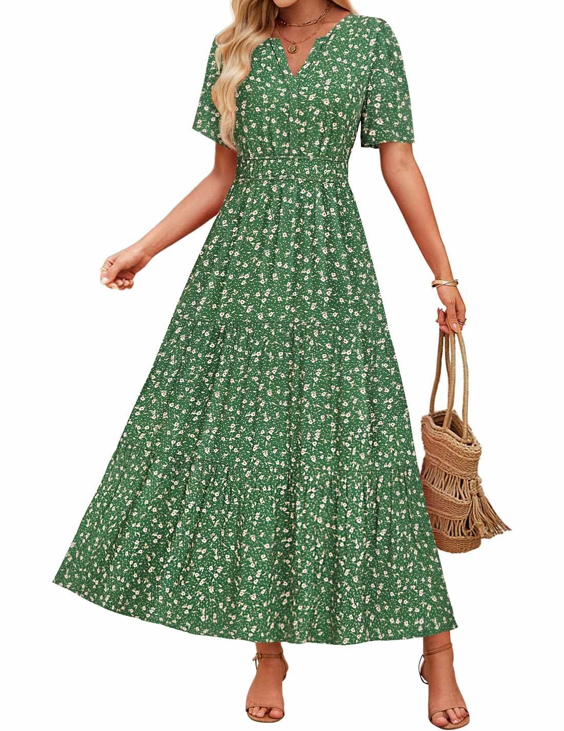 Summer Casual Floral Print Maxi Dress