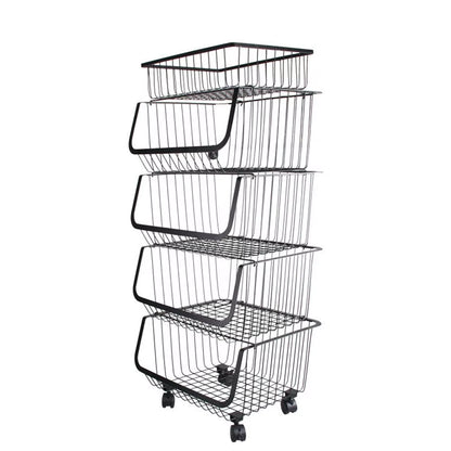 5 Tier Iron Wire Fruit Vegetable Basket Storage Unit