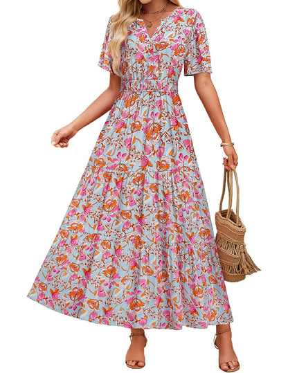 Summer Casual Floral Print Maxi Dress
