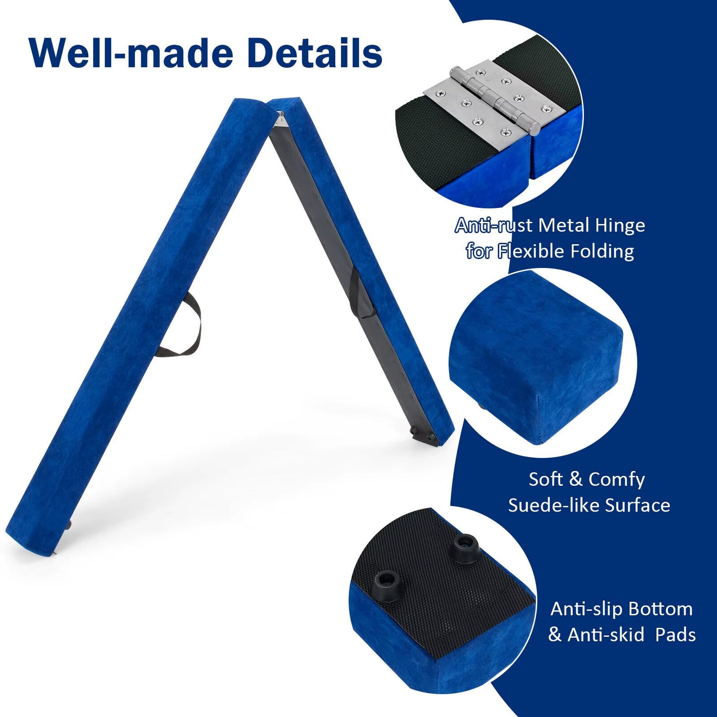 7FT Folding Firm Gymnastic Beam Portable Floor Balance Beam W/ Carrying Handles