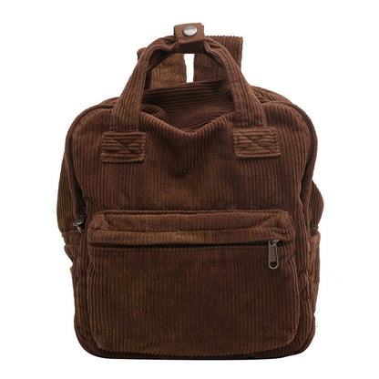 Daily Matching Corduroy Backpack For Women